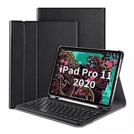 کیف چرمی وگان کیبورد دار آیپد پرو 11 2020 و 2021 گرین Green ipad Pro 11 2020/2021 Wireless Keyboard Premium Vegan Leather Case