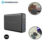 هاب شارژر 4 پورت پاورولوژی Powerology power terminal P156PDQCUKBK توان 156 وات