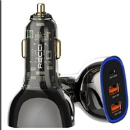 شارژر فندکی شفاف 93 وات رسی Recci Journey Transparent Car Charger RCC-N18