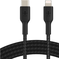 کابل شارژ سریع USB-C به لایتنینگ با روکش بافته بلکین مدل  CAA004bt2MBK طول 2 متر