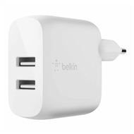 شارژر دیواری شارژ سریع دو پورت 24 وات + کابل لایتنینگ به USB-A بلکین مدل WCD001vf1MWH