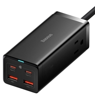 شارژر و چند راهی برق سوپر فست شارژ 100 وات با کابل برق 1.5 متری بیسوس Baseus GaN3 Pro Desktop PSZM000201