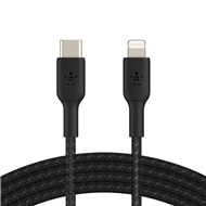 کابل شارژ سریع USB-C به لایتنینگ با روکش بافته بلکین مدل  CAA004bt1MBK طول 1 متر