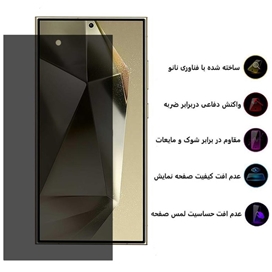 محافظ صفحه نمایش حریم شخصی بوف مدل Silicone-Privacy مناسب برای گوشی موبایل سامسونگ Galaxy S24 Ultra