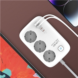 چند راهی برق 3250 وات الدینیو LDNIO 65W Smart Guard Power Strip SC3436
