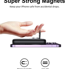 پاوربانک مگنتی وایرلس 10000 جویروم Joyroom Mini Magnetic Wireless Power Bank JR-W050