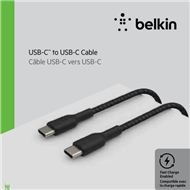 کابل شارژ سریع USB-C به USB-C با روکش بافته بلکین مدل CAB004bt1MBK طول 1متر