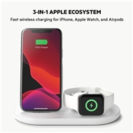 پد شارژ سریع بی سیم مغناطیسی  3 در1 برای دستگاه های اپل بلکین مدل WIZ001vfWH سفید