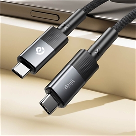 کابل تایپ سی به تایپ سی 240 وات انتقال تصویر پاورولوژی Powerology USB4 Type-C Braided Cable PCAB009