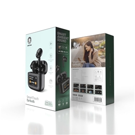 هندزفری بلوتوث با صفحه نمایش لمسی گرین لاین Green Lion Smarttoch Earbuds GNSTCHEBUDBK