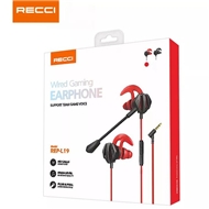 هندزفری سیمی گیمینگ با جک 3.5 میلی‌متری رسی Recci REP-L19 Wired gaming Earphone