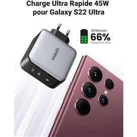 شارژر دیواری 100 وات با دو پورت USB-C یوگرین مدل CD254