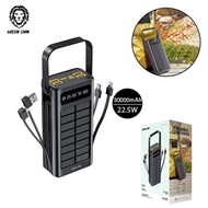 پاوربانک خورشیدی 30000 میلی‌آمپر گرین لاین مدل Solar X GLPX49 با شارژ سریع 22.5W