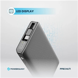 پاوربانک 22 وات 10000 با کابل تایپ سی جمع شونده پاورولوژی Powerology Power Bank PPBCHA71