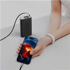 پاوربانک پاوربانک 35 وات 20000 با کابل تایپ سی جمع شونده پاورولوژی Powerology Power Bank PPBCHA72