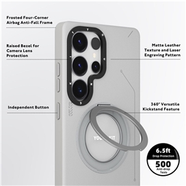 قاب یانگ کیت Youngkit Leather 360° Rotation Ring Stand Case Magsafe Samsung مناسب برای Galaxy S25 Ultra