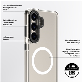 قاب مگسیف برند یانگکیت مدل Gemstone Glass Back + Soft Frame مناسب برای Samsung Galaxy S25 Ultra