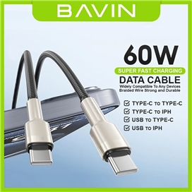 کابل Type-C به Type-C باوین Bavin CB355 طول 1 متر توان 60 وات