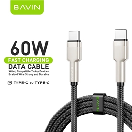 کابل Type-C به Type-C باوین Bavin CB355 طول 1 متر توان 60 وات