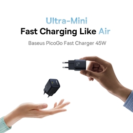 شارژر دیواری بیسوس PicoGo GaN با توان 45 وات – کوچک اما پرقدرت