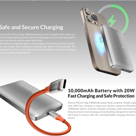 پاوربانک فوق نازک مگنتی 10000 شیائومی گلوریمی Xiaomi Glorimi FitCore Mag توان 20 وات