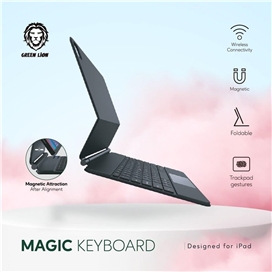کاور کیبورد دار برند گرین لاین Green Lion مدل Magic Keyboard Case مناسب برای Apple iPad Air 11 2024
