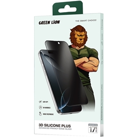 گلس حریم شخصی آیفون 17 گرین لاین Green Lion 3D Silicone Plus Iphone 17  GN3DSIL17PMBK