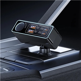 شارژر فندکی 5 پورت 125 وات پاورولوژی Powerology Brio Multi-Port Car Charger PWDA58BK