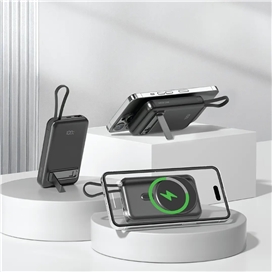 پاوربانک وایرلس 10000 مگ سیف گرین لاین Green Lion DXB MagSafe GNDXBMG10KSL توان 22.5 وات