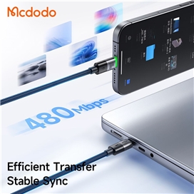 کابل شارژ چند سر تایپ سی 100 وات 1.5 متر مک دودو Mcdodo 2in1 Cable CA-6740