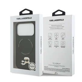 ققاب کارل لاگرفلد Karl Lagerfeld در کنار گربه با مگ سیف مناسب برای Apple iPhone 17 Pro