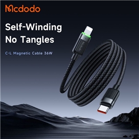 کابل تایپ سی به لایتننیگ با بدنه مگنتی مک دودو Mcdodo Magnetic Self Winding CA-2010
