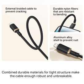 کابل لایتنینگ به Type-C بیسوس Baseus CB000123 Dura Series P10377800U01 طول 1 متر توان 20 وات
