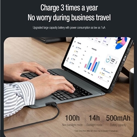 کیف کلاسوری کیبورد دار نیلکین مدل Bumper Combo Backlit Keyboard مناسب برای تبلت اپل Apple iPad Air 11 2024