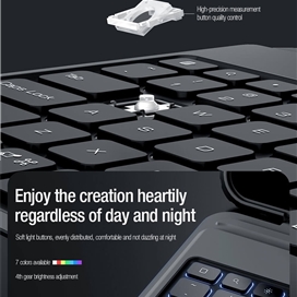 کیف کلاسوری کیبورد دار نیلکین مدل Bumper Combo Backlit Keyboard مناسب برای تبلت اپل Apple iPad Air 11 2024