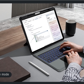 کیف کلاسوری کیبورد دار نیلکین مدل Bumper Combo Backlit Keyboard مناسب برای تبلت اپل Apple iPad Air 11 2024