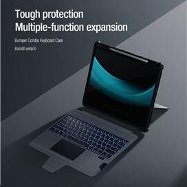 کیف کلاسوری کیبورد دار نیلکین مدل Bumper Combo Backlit Keyboard مناسب برای تبلت اپل Apple iPad Air 11 2024