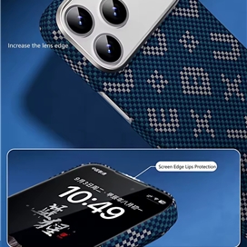 قاب Blueo بلو Gilded Tactile Woven Aramid Fiber Magnetic Case مناسب برای Apple iPhone 17 Pro Max