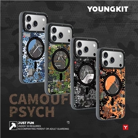 قاب برند Youngkit یانگ کیت ارتشی مدل Camouf Psych مناسب برای Apple iPhone 17 Pro Max