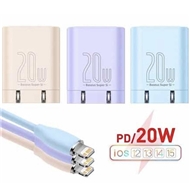 آداپتور شارژ 20 وات به همراه کابل تایپ سی به لایتنینگ بیسوس Baseus Super Si Pro CCP03000