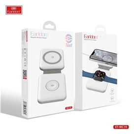 شارژر وایرلس 3 کاره ارلدم Earldom Magnetic Wireless Charger ET-WC19