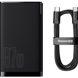 پاوربانک 10000 و شارژر دیواری بیسوس Baseus Power Station 4 PPHD010001 87W CN توان 87 وات با کابل