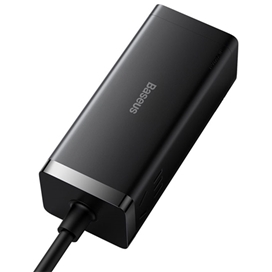 شارژر و چندراهی برق سوپر فست شارژ 100 وات با کابل تایپ‌سی 100 وات یک متری بیسوس Baseus GaN3 Pro Desktop 2AC+2U+2C PSZM000301