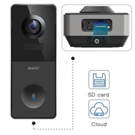 زنگ در هوشمند آرنتی Arenti VBELL1 2K Ultra HD Battery Video Doorbell همراه با کارت حافظه