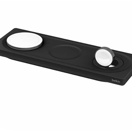 پد شارژ سریع بی سیم مغناطیسی 3 در1 برای دستگاه های اپل بلکین مدل WIZ016vfBK مشکی