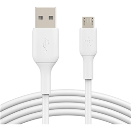 کابل شارژ سریع USB-A به Micro-USB بلکین مدل CAB005bt1MWH طول 1 متر سفید