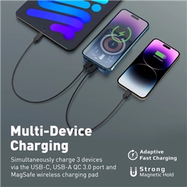 شارژر بی سیم پرومیت مدل TRANSPACK-5.BLUE با باتری داخلی 5000 میلی آمپر ساعت