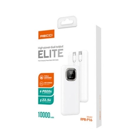 پاوربانک دو پورت 10000 فست شارژ رسی Recci Power Bank 10000mAh 22.5W RPB-P16