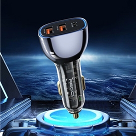 شارژر فندکی شفاف 93 وات رسی Recci Journey Transparent Car Charger RCC-N18