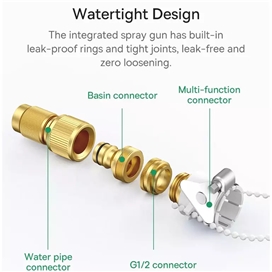 شلنگ و نازل کارواش Baseus GF4 Horticulture Watering Spray Nozzle CPYY010101 طول 15 متری